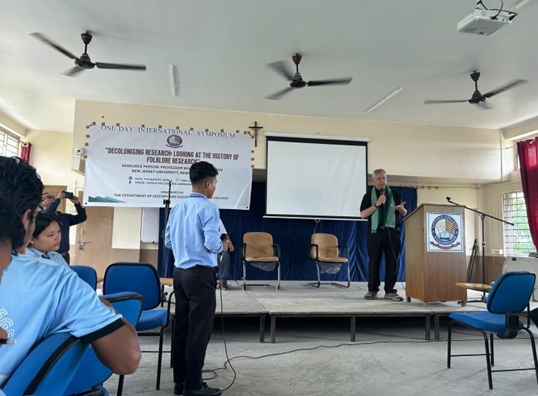 Students engaging in an interactive session on folklore preservation