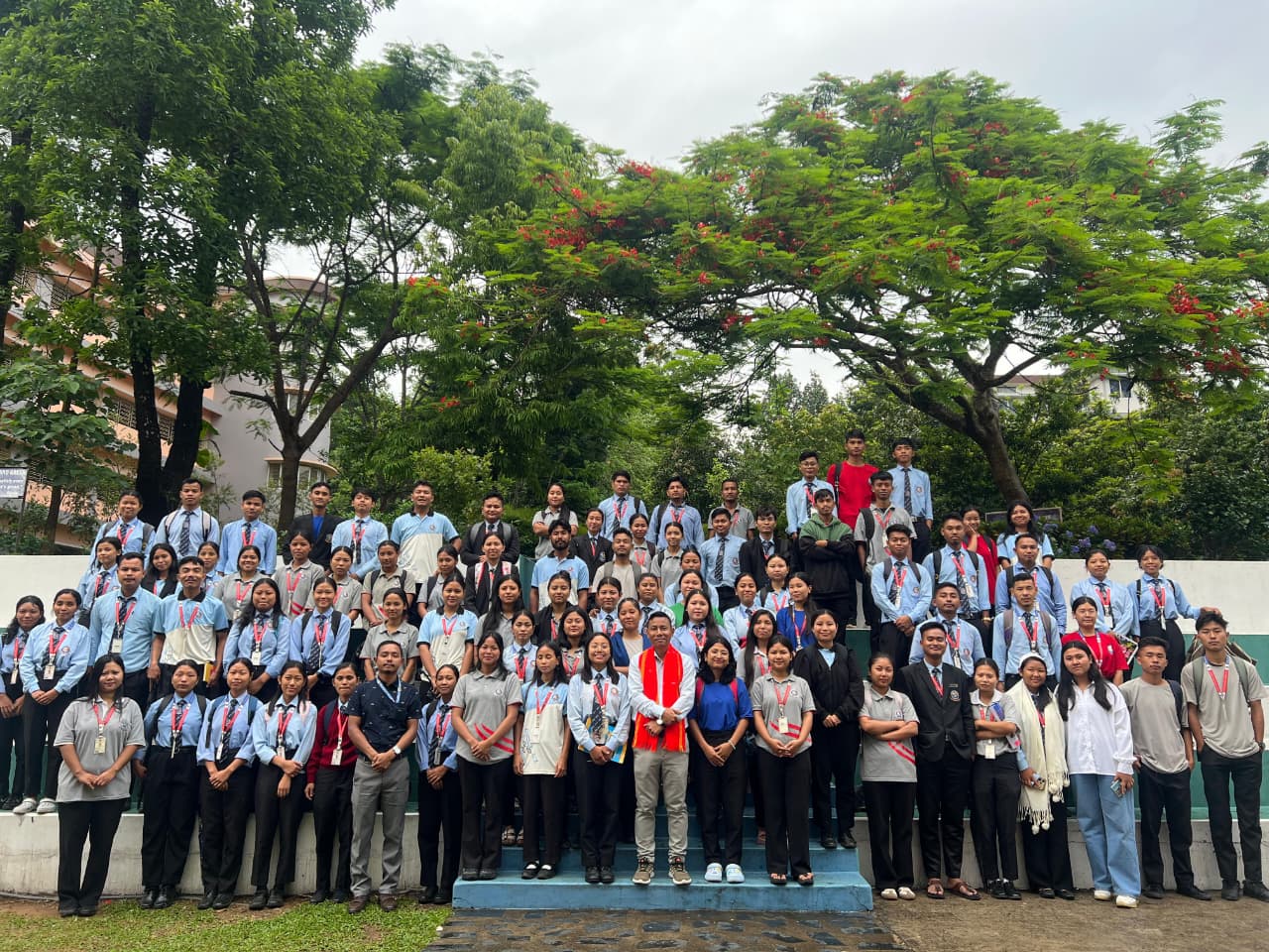 Students and faculty at the Piggery Farming practical training programme